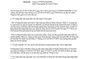 Công văn 8136/TCHQ-GSQL năm 2013 vướng mắc Thông tư 128