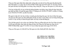 Công văn 8178/TCHQ-GSQL năm 2013 hủy tờ khai hải quan
