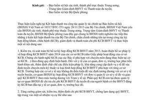 Công văn 5393/BHXH-CSYT năm 2013 chấn chỉnh hợp đồng giám định bảo hiểm y tế sau thanh tra