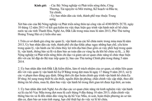 Văn bản 11042/VPCP-KTN năm 2013 khắc phục hạn chế quản lý vận hành đảm bảo an toàn hồ chứa nước