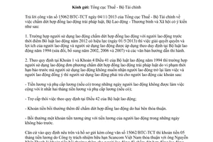 Công văn 4754/LĐTBXH-LĐTL năm 2013 chấm dứt hợp đồng lao động trái pháp luật