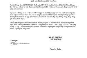 Công văn 7828/BYT-BH năm 2013 thanh toán bảo hiểm y tế thuốc Thymogam dạng tiêm