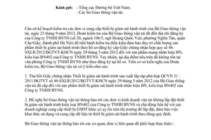 Công văn 13144/BGTVT-KHCN năm 2013 thu hồi Giấy chứng nhận thiết bị giám sát hành trình xe