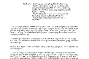 Công văn 5694/BNN-TCCB năm 2013 chấm điểm kết quả cải cách hành chính 2013