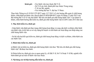 Công văn 1158/KCB-QLCL năm 2013 hướng dẫn kiểm tra đánh giá chất lượng bệnh viện
