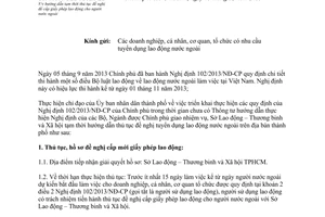 Công văn 16116/SLĐTBXH-LĐ năm 2013 thủ tục đề nghị cấp giấy phép lao động Hồ Chí Minh