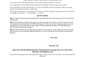 Quyết định 3922/QĐ-UBND năm 2013 công bố Bộ thủ tục hành chính Sở Công Thương Đồng Nai