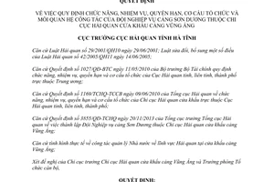 Quyết định 664/QĐ-HQHT năm 2013 chức năng nhiệm vụ đội nghiệp vụ cảng Sơn Dương Hà Tĩnh