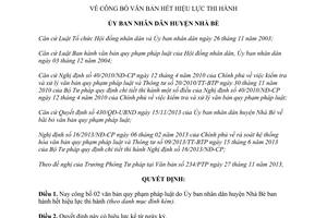 Quyết định 450/QĐ-UBND năm 2013 công bố văn bản hết hiệu lực Nhà Bè Hồ Chí Minh