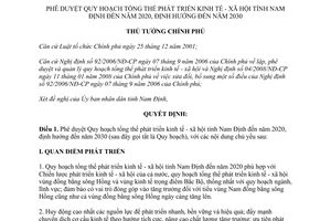 Quyết định 2341/QĐ-TTg năm 2013 Quy hoạch tổng thể phát triển kinh tế xã hội Nam Định 2020