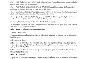 Thông tư 180/2013/TT-BTC cơ chế quản lý tài chính biên chế Kho bạc