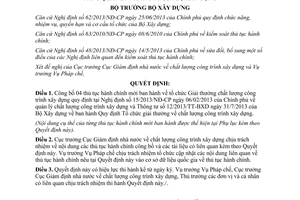 Quyết định 1207/QĐ-BXD năm 2013 công bố thủ tục hành chính của Bộ Xây dựng