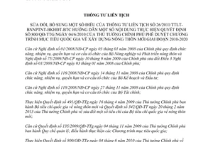 Thông tư liên tịch 51/2013/TTLT-BNNPTNT-BKHĐT-BTC sửa đổi Chương trình xây dựng nông thôn mới