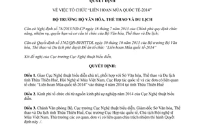 Quyết định 4248/QĐ-BVHTTDL năm 2013 tổ chức Liên hoan Múa quốc tế 2014