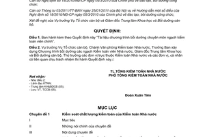 Quyết định 1311/QĐ-KTNN năm 2013 bồi dưỡng chuyên môn ngạch kiểm toán viên chính