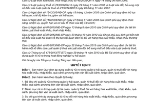 Quyết định 2998/QĐ-BTC năm 2013 quản lý rủi ro hải quan thuế hàng hóa xuất nhập quá cảnh