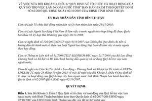 Quyết định 58/2013/QĐ-UBND sửa đổi tổ chức hoạt động Quỹ hỗ trợ việc làm ngoài nước Bình Thuận