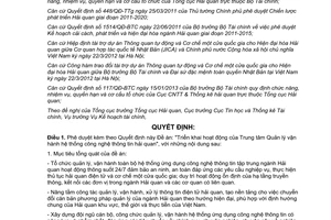 Quyết định 2999/QĐ-BTC năm 2013 Triển khai hoạt động Trung tâm quản lý thông tin hải quan