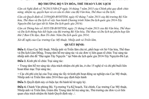 Quyết định 4254/QĐ-BVHTTDL năm 2013 tổ chức Trại sáng tác nhiếp ảnh 2014