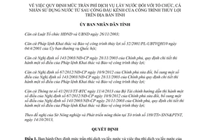 Quyết định 35/2013/QĐ-UBND trần phí dịch vụ lấy nước sau cống đầu kênh công trình thủy lợi Đắk Lắk