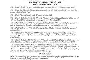 Nghị quyết 28/2013/NQ-HĐND Quy hoạch bảo vệ khai thác sử dụng tài nguyên nước Yên Bái