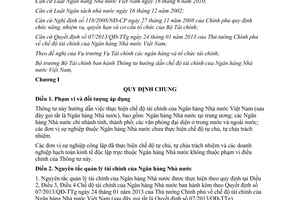 Thông tư 195/2013/TT-BTC hướng dẫn chế độ tài chính Ngân hàng Nhà nước Việt Nam