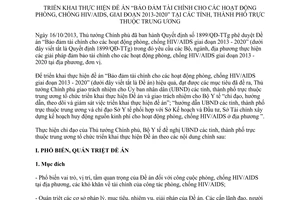 Hướng dẫn 999/HD-BYT 2013 Bảo đảm tài chính phòng chống HIV/AIDS 2013 2020
