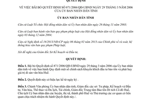 Quyết định 2756/QĐ-UBND năm 2013 bãi bỏ QĐ 871 Thừa Thiên Huế