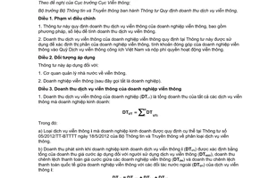 Thông tư 21/2013/TT-BTTTT doanh thu dịch vụ viễn thông