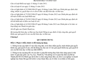 Thông tư 40/2013/TT-BGDĐT năm 2013 tiếp công dân giải quyết khiếu nại tố cáo