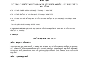 Nghị định 209/2013/NĐ-CP năm 2013 hướng dẫn Luật thuế giá trị gia tăng