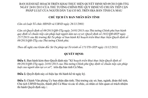 Quyết định 1883/QĐ-UBND năm 2013 chuẩn tiếp cận pháp luật của người dân tại cơ sở Cà Mau
