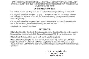 Quyết định 52/2013/QĐ-UBND giải quyết giao trả kết quả giải quyết TTHC một cửa Thừa Thiên Huế