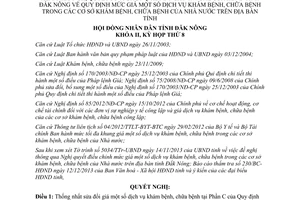 Nghị quyết 35/2013/NQ-HĐND sửa đổi giá dịch vụ khám chữa bệnh 16/2012/NQ-HĐND Đắk Nông