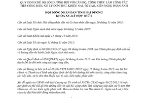 Nghị quyết 72/2013/NQ-HĐND15 bồi dưỡng cán bộ công chức tiếp công dân xử lý khiếu nại tố cáo Hải Dương