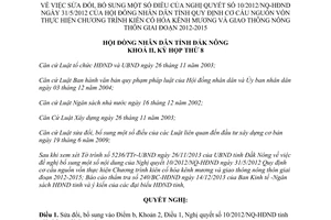 Nghị quyết số 26/2013/NQ-HĐND sửa đổi 10/2012/NQ-HĐ kiên cố hóa kênh mương giao thông Đắk Nông