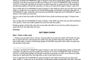 Văn bản hợp nhất 03/VBHN-BNNPTNT năm 2013 hợp nhất kiểm tra an toàn thực phẩm nhập khẩu