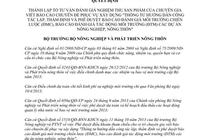 Quyết định 1910/QĐ-BNN-KHCN năm 2013 Tổ tư vấn nghiệm thu đánh giá môi trường chiến lược