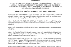 Quyết định 1909/QĐ-BNN-KHCN năm 2013 Tổ tư vấn đánh giá nghiệm thu sản phẩm bảo vệ môi trường