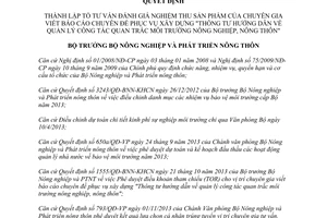 Quyết định 1911/QĐ-BNN-KHCN năm 2013 Tổ tư vấn nghiệm thu sản phẩm quan trắc môi trường