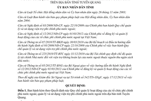 Quyết định 38/2013/QĐ-UBND quản lý viện trợ phi chính phủ nước ngoài Tuyên Quang