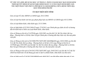 Quyết định 59/2013/QĐ-UBND giá thu một phần viện phí khám chữa bệnh Bình Phước QĐ40