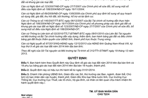 Quyết định 32/2013/QĐ-UBND Quy định giá đất 2014 tỉnh Quảng Nam