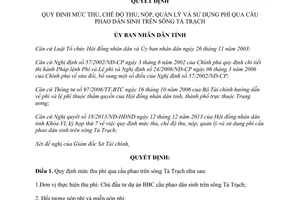 Quyết định 57/2013/QĐ-UBND thu quản lý sử dụng phí qua cầu phao sông Tả Trạch Huế
