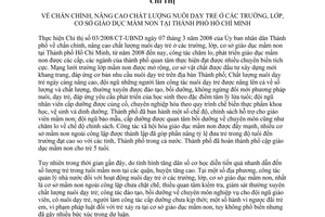Chỉ thị 20/2013/CT-UBND chấn chỉnh nâng cao chất lượng nuôi dạy trẻ mầm non Hồ Chí Minh
