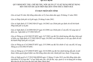 Quyết định 55/2013/QĐ-UBND thu quản lý phí sử dụng Bến thuyền du lịch Thừa Thiên Huế