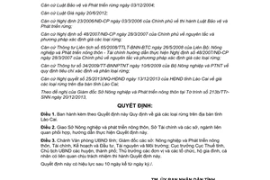 Quyết định số 54/2013/QĐ-UBND giá các loại rừng tỉnh Lào Cai