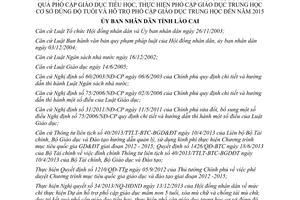 Quyết định 58/2013/QĐ-UBND mức chi phổ cập giáo dục mầm non 5 tuổi xóa mù chữ 2015 Lào Cai