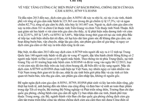 Chỉ thị 4538/CT-BNN-TY năm 2013 phòng chống dịch cúm gia cầm A/H5N1 H7N9 H10N8