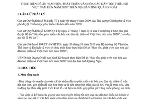 Kế hoạch 5250/KH-UBND bảo tồn phát triển văn hóa các dân tộc thiểu số Việt Nam Quảng Ngãi 2020 2013